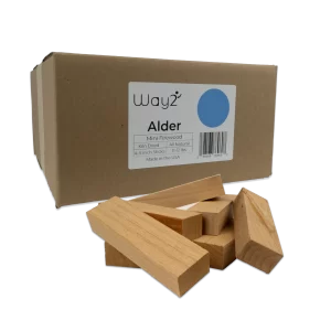 alder-way2outdoors_3500x2500_lossy box of alder fire wood, individual pieces shown in front of box