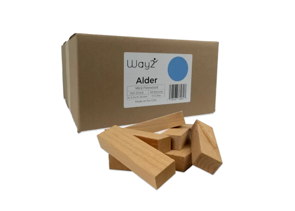 alder-way2outdoors_3500x2500_lossy box of alder fire wood, individual pieces shown in front of box
